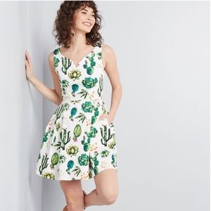 Dashing Darling A-Line Succulent Dress